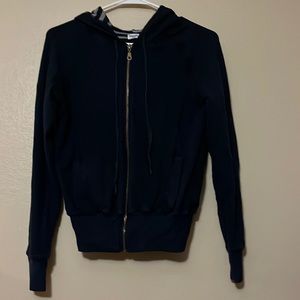 Splendid zip up hoodie, M, dark blue and gray